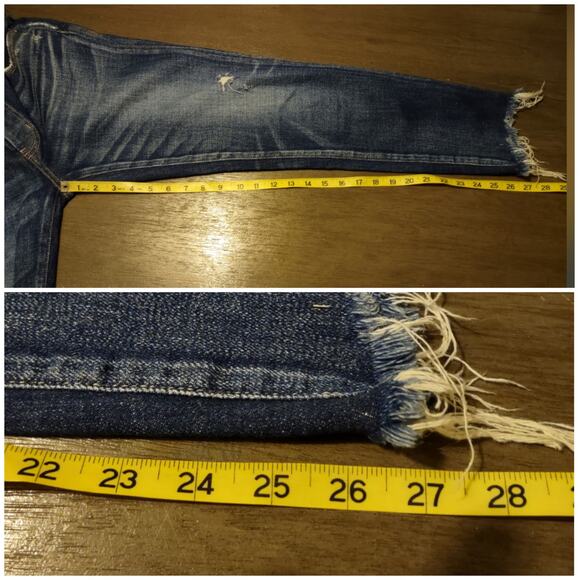 MOUSSY Vintage CHECOTAH SKINNY Distressed Dark Rinse Jeans Size 28 - Picture 8 of 16